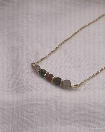 Τουρμαλίνη Χειροποίητο Κολιέ Χρυσό