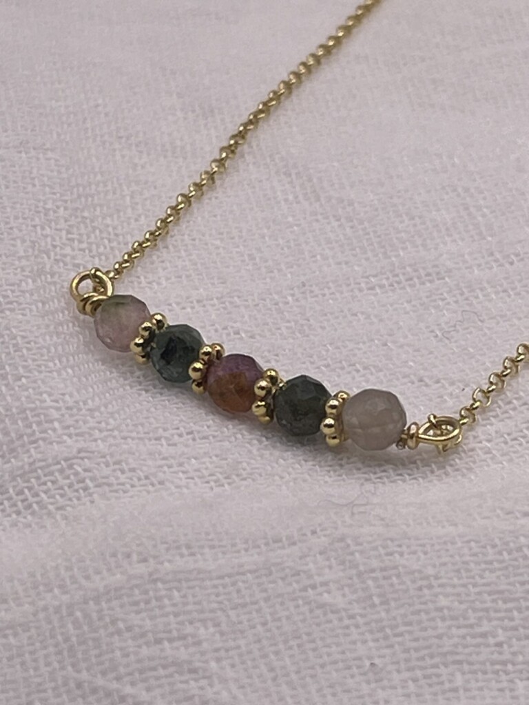 Τουρμαλίνη Χειροποίητο Κολιέ Χρυσό