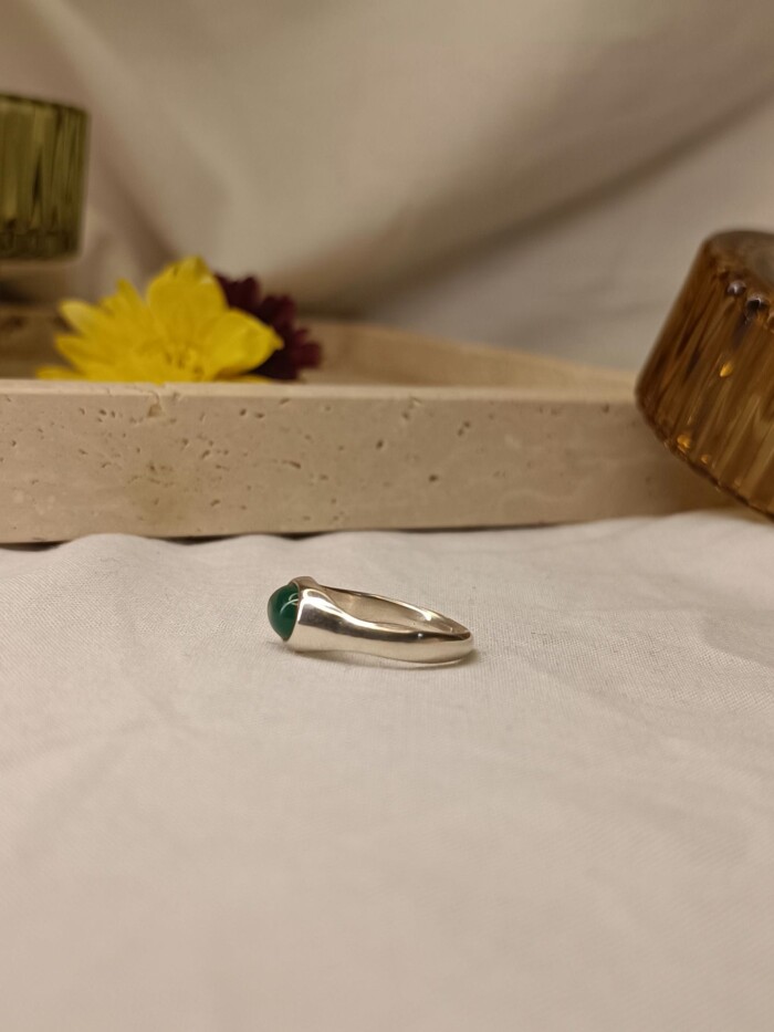 Stone Agate Δαχτυλίδι Ασημένιο