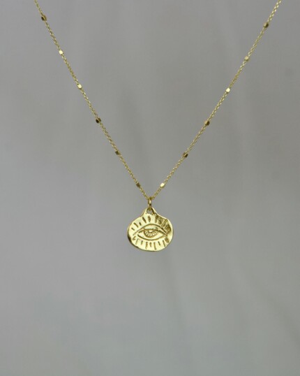 "Evil Eye" Χειροποίητο κολιέ χρυσό