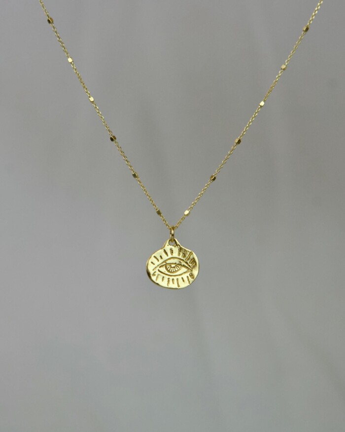 "Evil Eye" Χειροποίητο κολιέ χρυσό