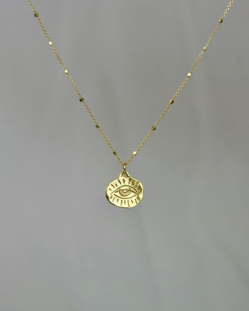 "Evil Eye" Χειροποίητο κολιέ χρυσό