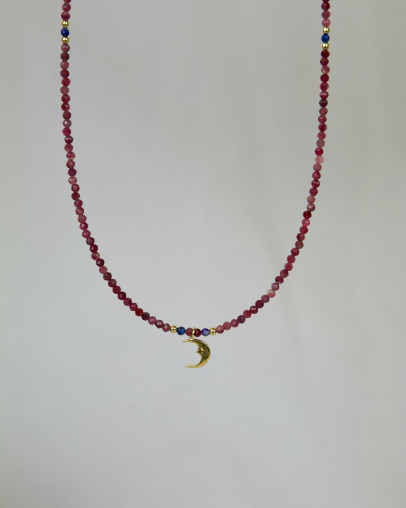 Ρουμπίνι Χειροποίητο Kολιέ Xρυσό