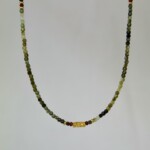 Green Tourmaline Χειροποίητο Κολιέ Ασήμι