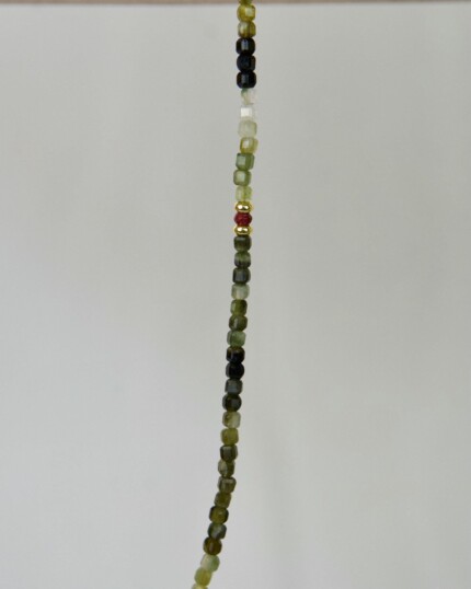 Green Tourmaline Χειροποίητο Κολιέ Χρυσό