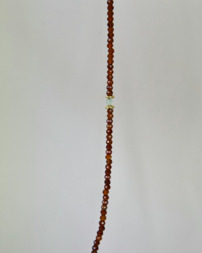Garnet Χειροποίητο Κολιέ Χρυσό