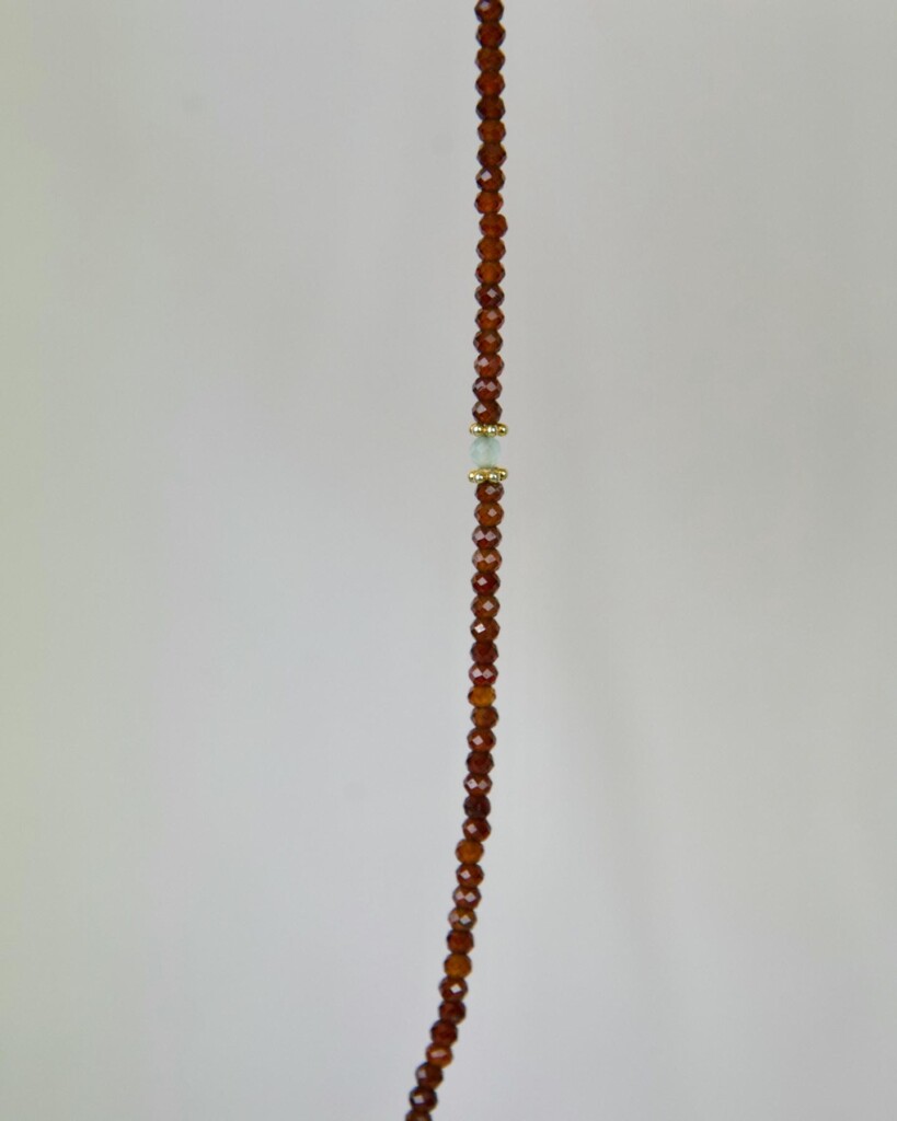 Garnet Χειροποίητο Κολιέ Χρυσό