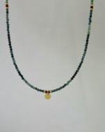 Blue Tourmaline Χειροποίητο Κολιέ Χρυσό
