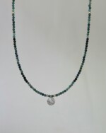 Blue Tourmaline Χειροποίητο Κολιέ Ασήμι