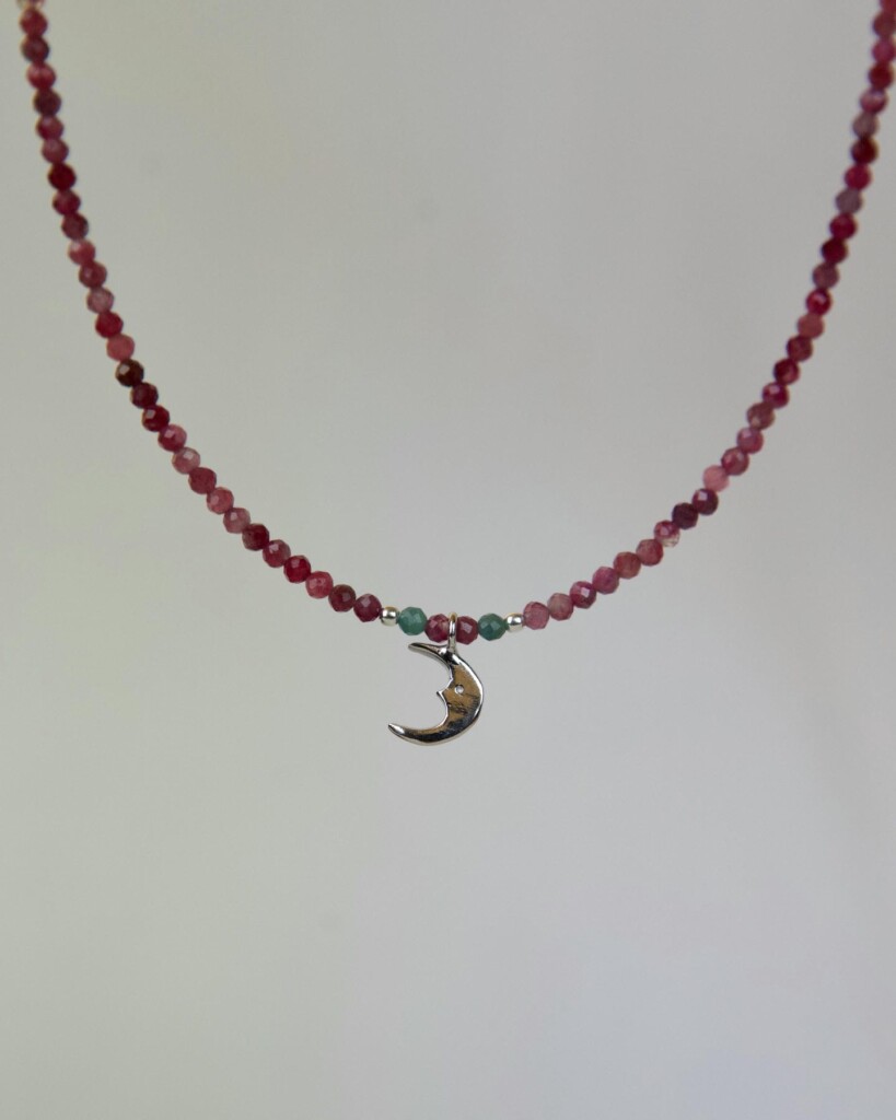 Ρουμπίνι Χειροποίητο Κολιέ Ασήμι