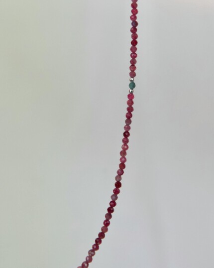 Ρουμπίνι Χειροποίητο Κολιέ Ασήμι