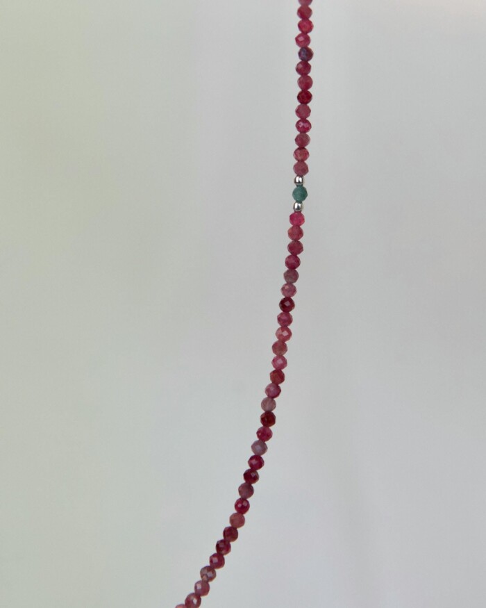 Ρουμπίνι Χειροποίητο Κολιέ Ασήμι