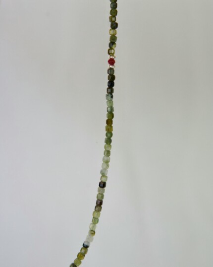Green Tourmaline Χειροποίητο Κολιέ Ασήμι