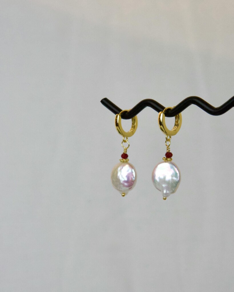 "Pearl" Χειροποίητα σκουλαρίκια χρυσά