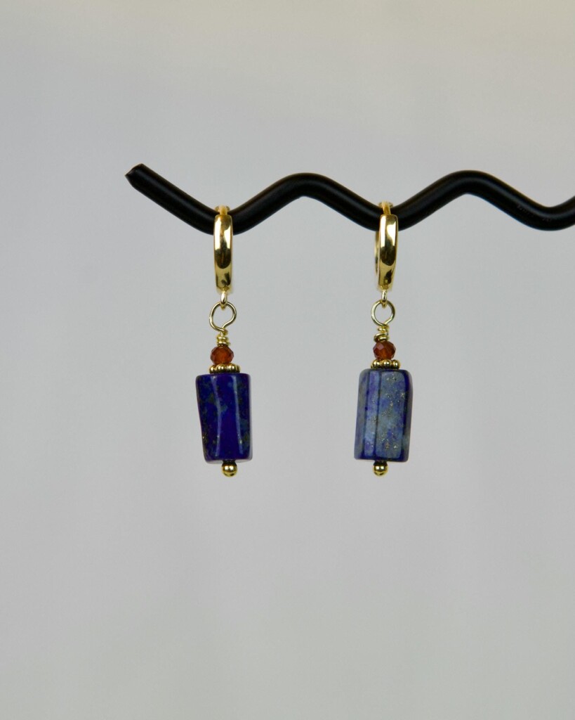 "Σοδαλίτης" χειροποίητα σκουλαρίκια χρυσά