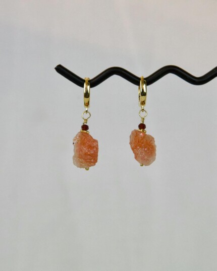 "Γρανάτης" χειροποίητα σκουλαρίκια χρυσά