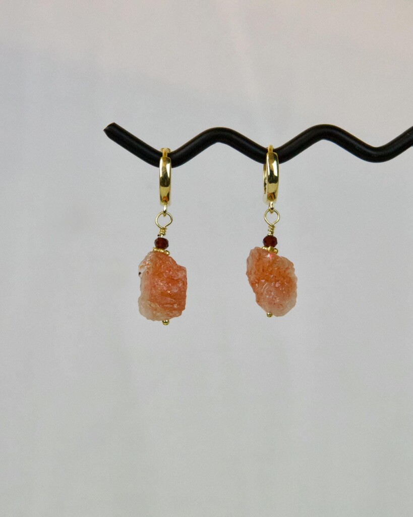 "Sunstone" χειροποίητα σκουλαρίκια χρυσά