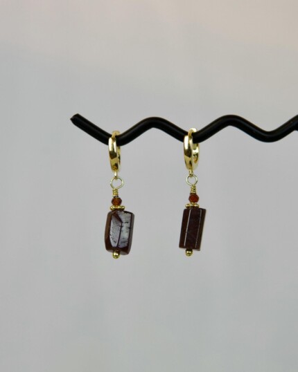 "Γρανάτης" χειροποίητα σκουλαρίκια χρυσά