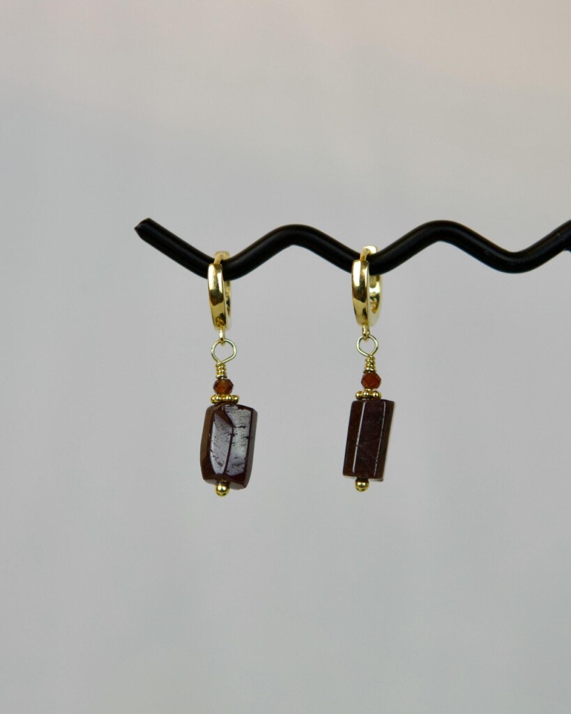 "Γρανάτης" χειροποίητα σκουλαρίκια χρυσά