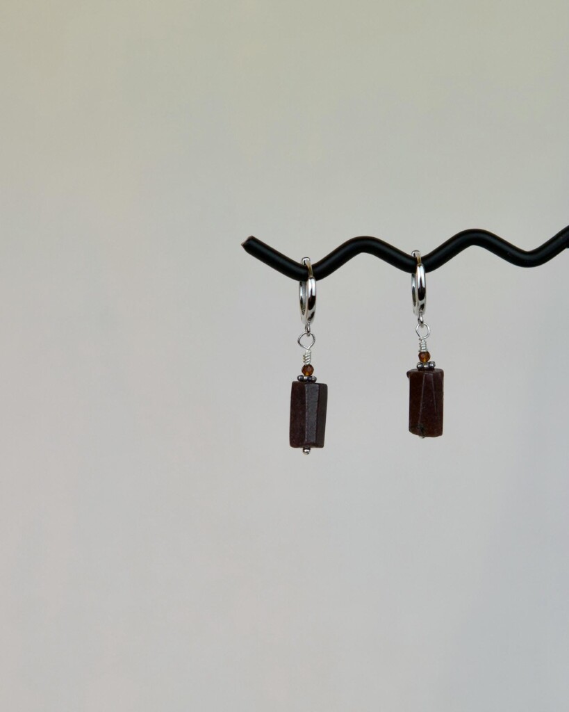 Γρανάτης Χειροποίητα Σκουλαρίκια Ασήμι