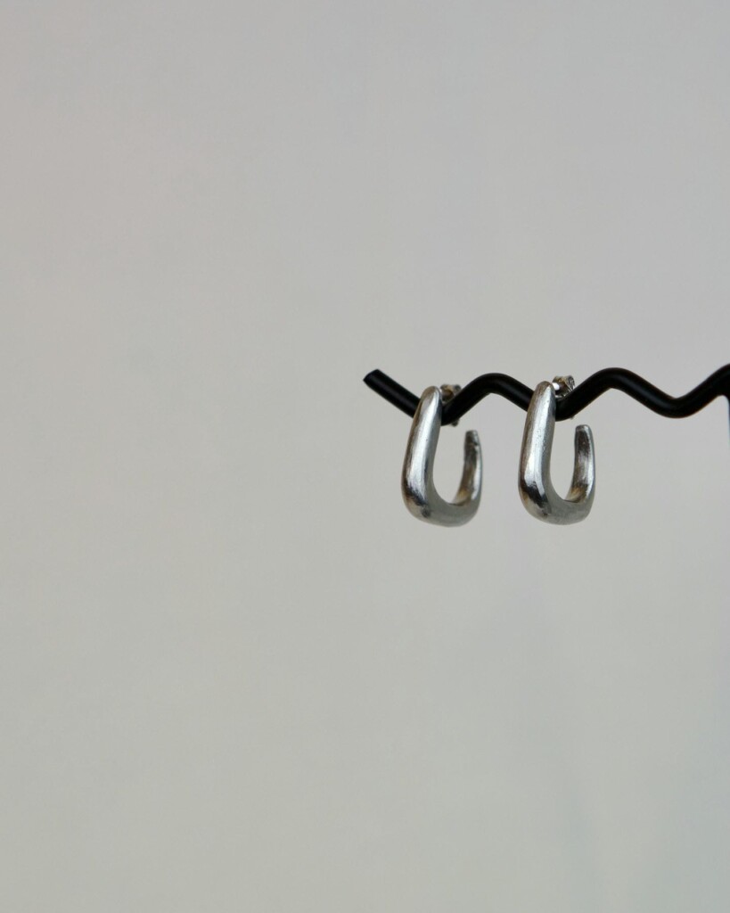 Square Grace Κρίκοι Ασήμι