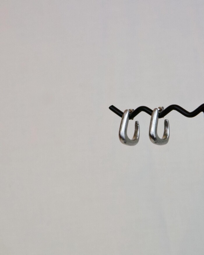 Square Grace Κρίκοι Ασήμι