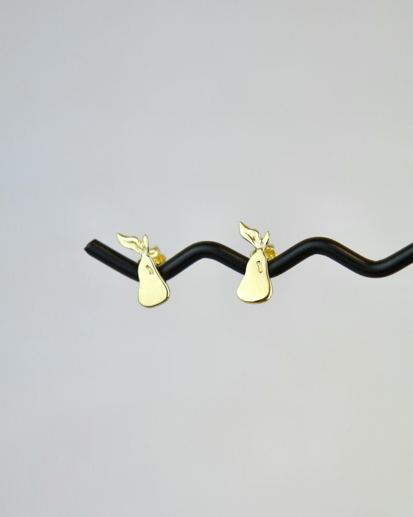 Green Pear Σκουλαρίκια Χρυσά