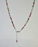Watermelon Tourmaline Χειροποίητο Κολιέ Ασήμι