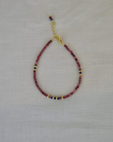 Ρουμπίνι Χειροποίητο Βραχιόλι Xρυσό