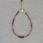 Brown Garnet Χειροποίητο Βραχιόλι Χρυσό