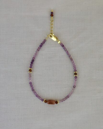 Αμέθυστος Χειροποίητο Βραχιόλι Χρυσό