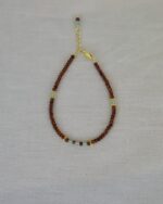 Brown Garnet Χειροποίητο Βραχιόλι Χρυσό