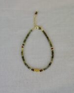 Green Tourmaline Χειροποίητο Βραχιόλι Χρυσό