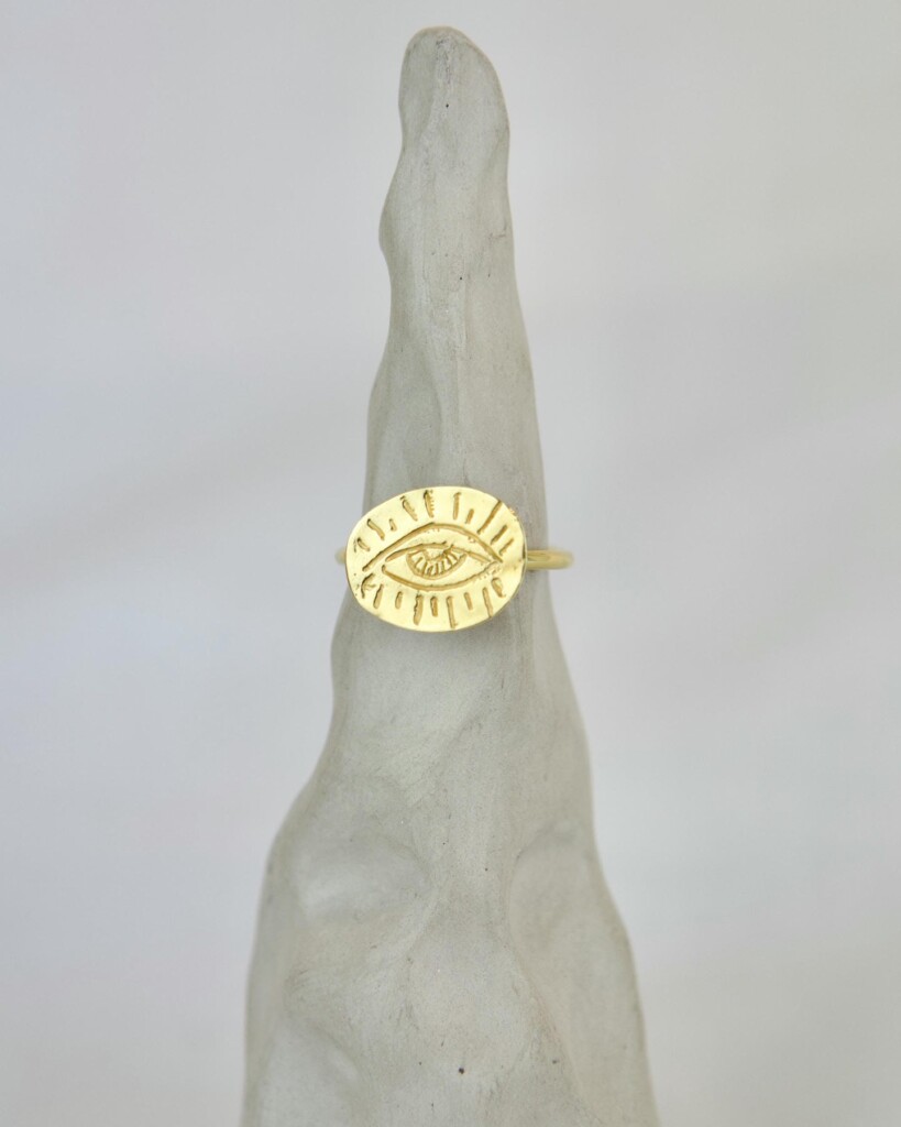 Evil Eye Χειροποίητο Δαχτυλίδι Χρυσό