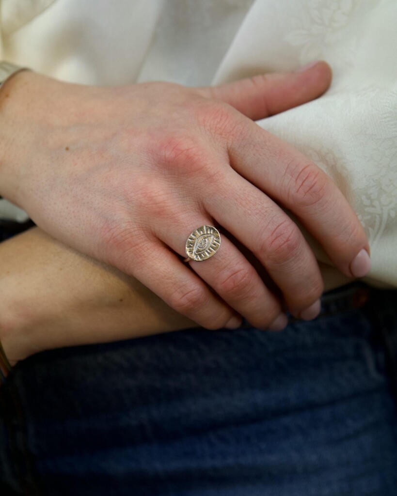 Evil Eye Χειροποίητο Δαχτυλίδι Ασήμι