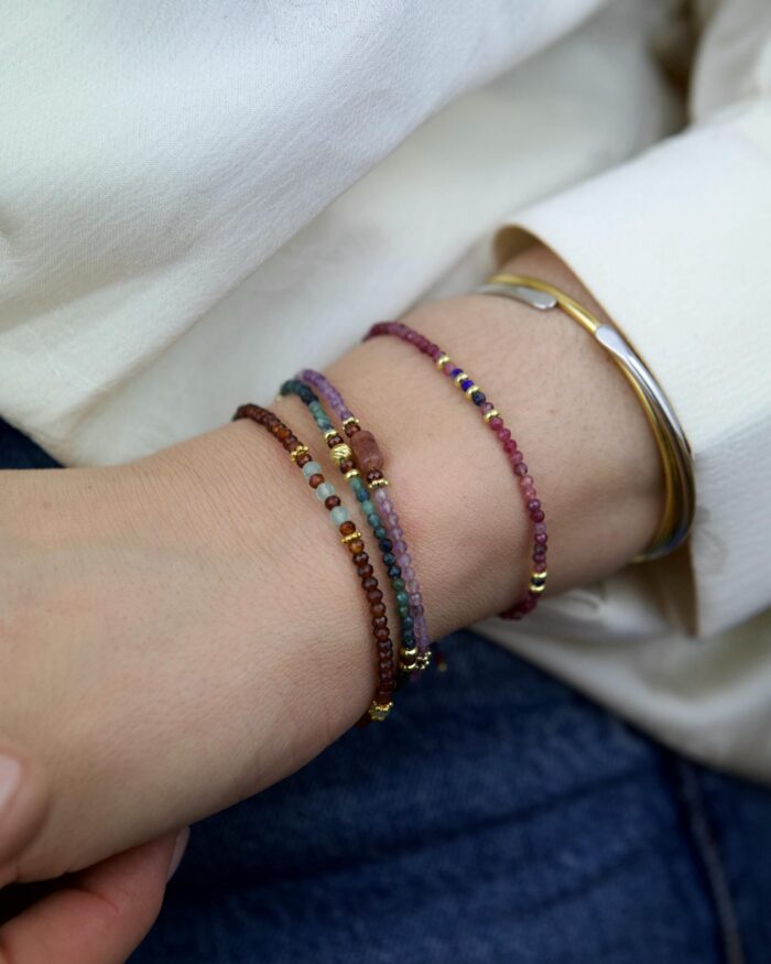 Αμέθυστος Χειροποίητο Βραχιόλι Χρυσό