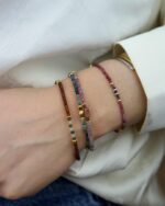 Brown Garnet Χειροποίητο Βραχιόλι Χρυσό