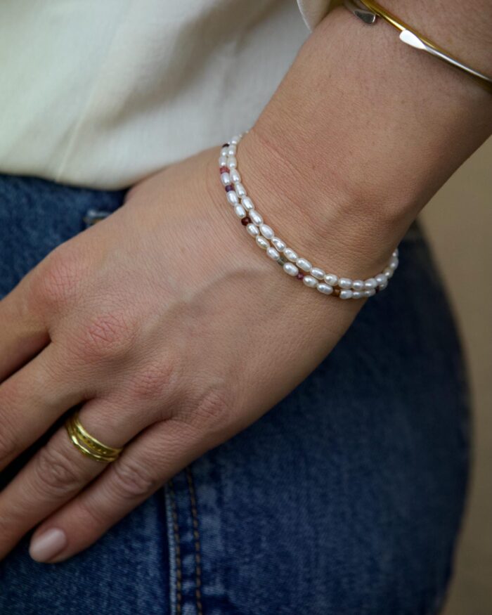 Pearl bracelet χρυσό