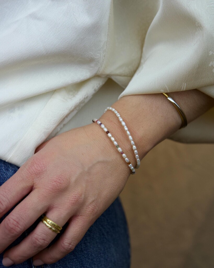 Pearl bracelet Ασήμι