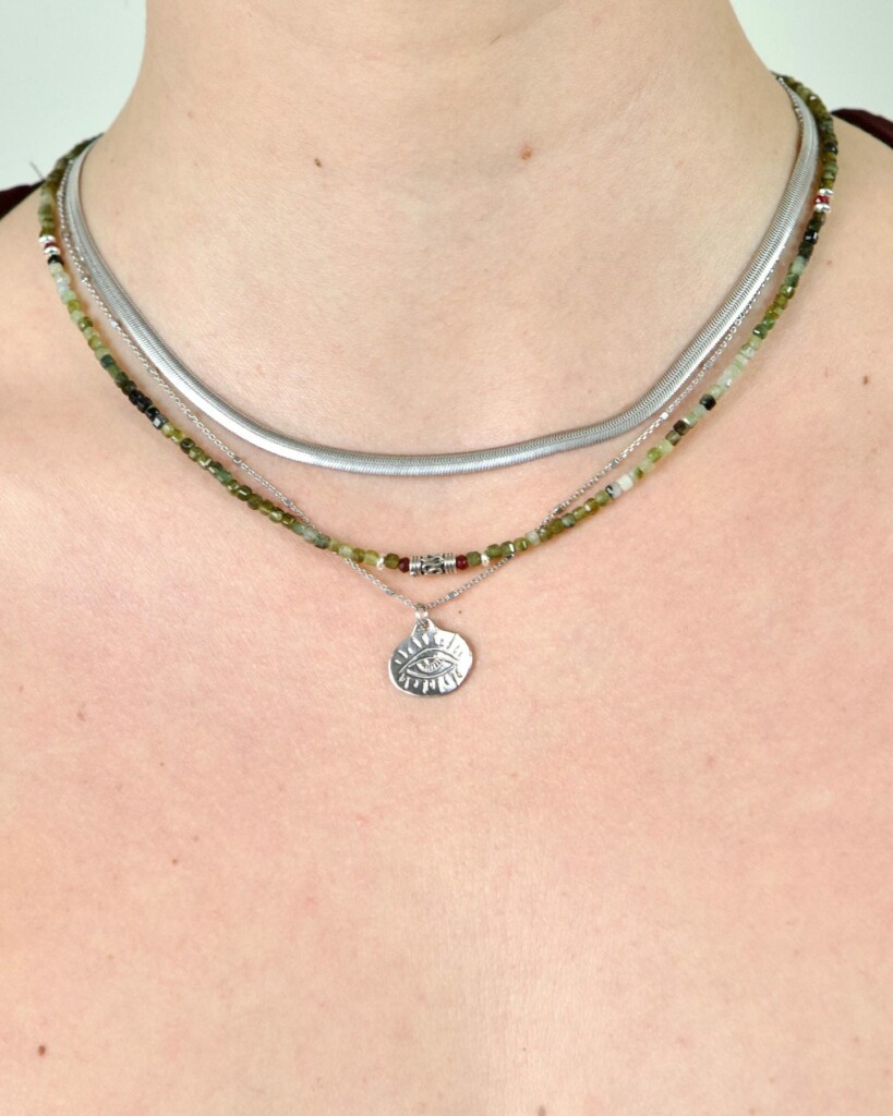 "Evil Eye" Χειροποίητο κολιέ Ασήμι