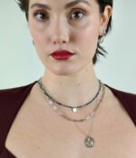 Blue Tourmaline Χειροποίητο Κολιέ Ασήμι