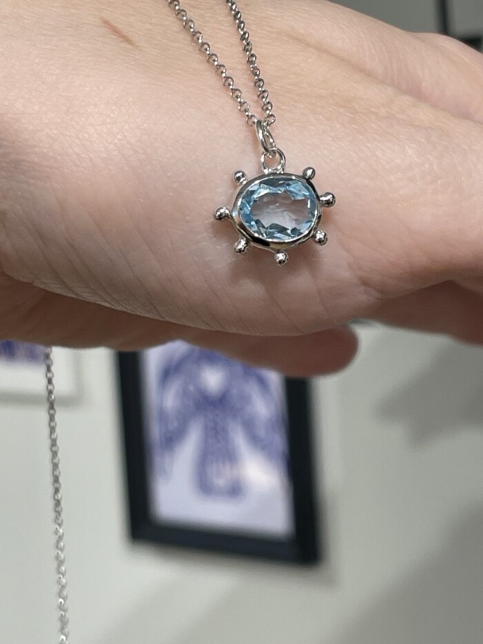 "'Ηλιος" Κολιέ Ασήμι, Τοπάζ