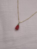 Κοράλλι Χειροποίητο Κολιέ Χρυσό