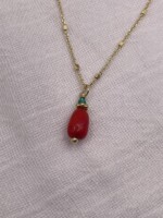 Κοράλλι Χειροποίητο Κολιέ Χρυσό