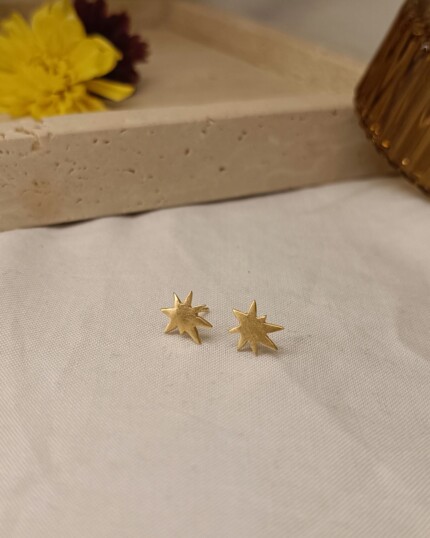 Purple Star Σκουλαρίκια Χρυσά Purple Star Σκουλαρίκια Χρυσά