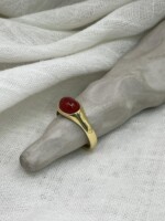 Stone Carnelian Δαχτυλίδι Χρυσό