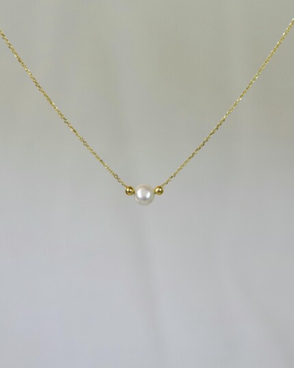 Single Pearl Κολιέ Χρυσό