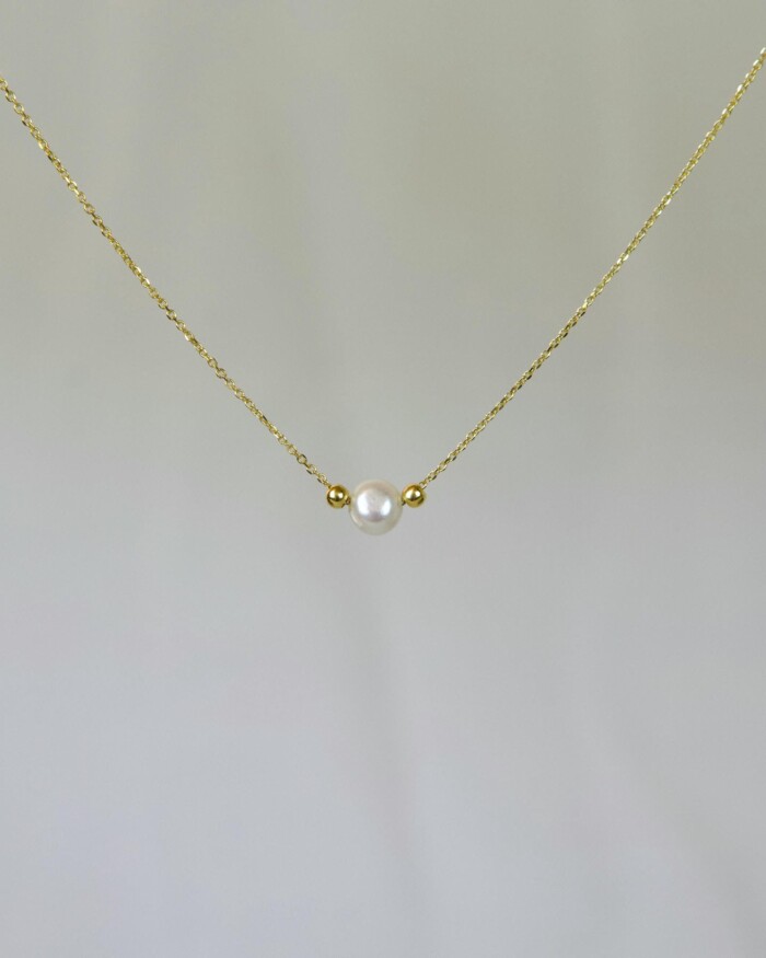 Single Pearl Κολιέ Χρυσό