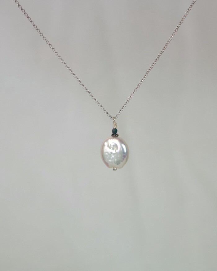 Moon Pearl κολιέ ασήμι