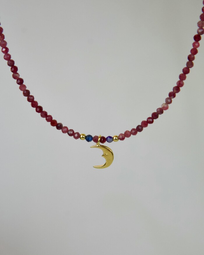 Ρουμπίνι Χειροποίητο Kολιέ Xρυσό